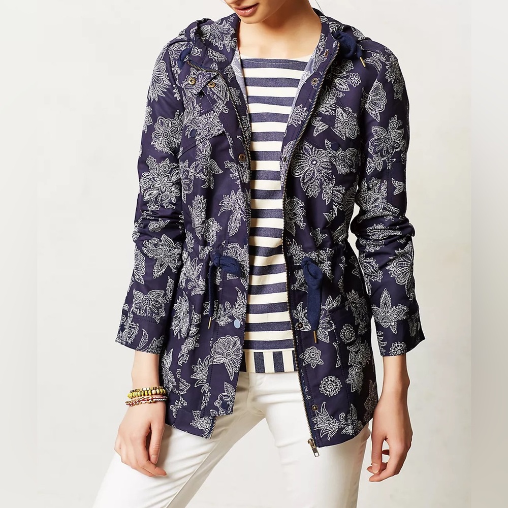 Hei Hei by Anthropologie Sketchbook Anorak Paisley Windbreaker/Raincoat